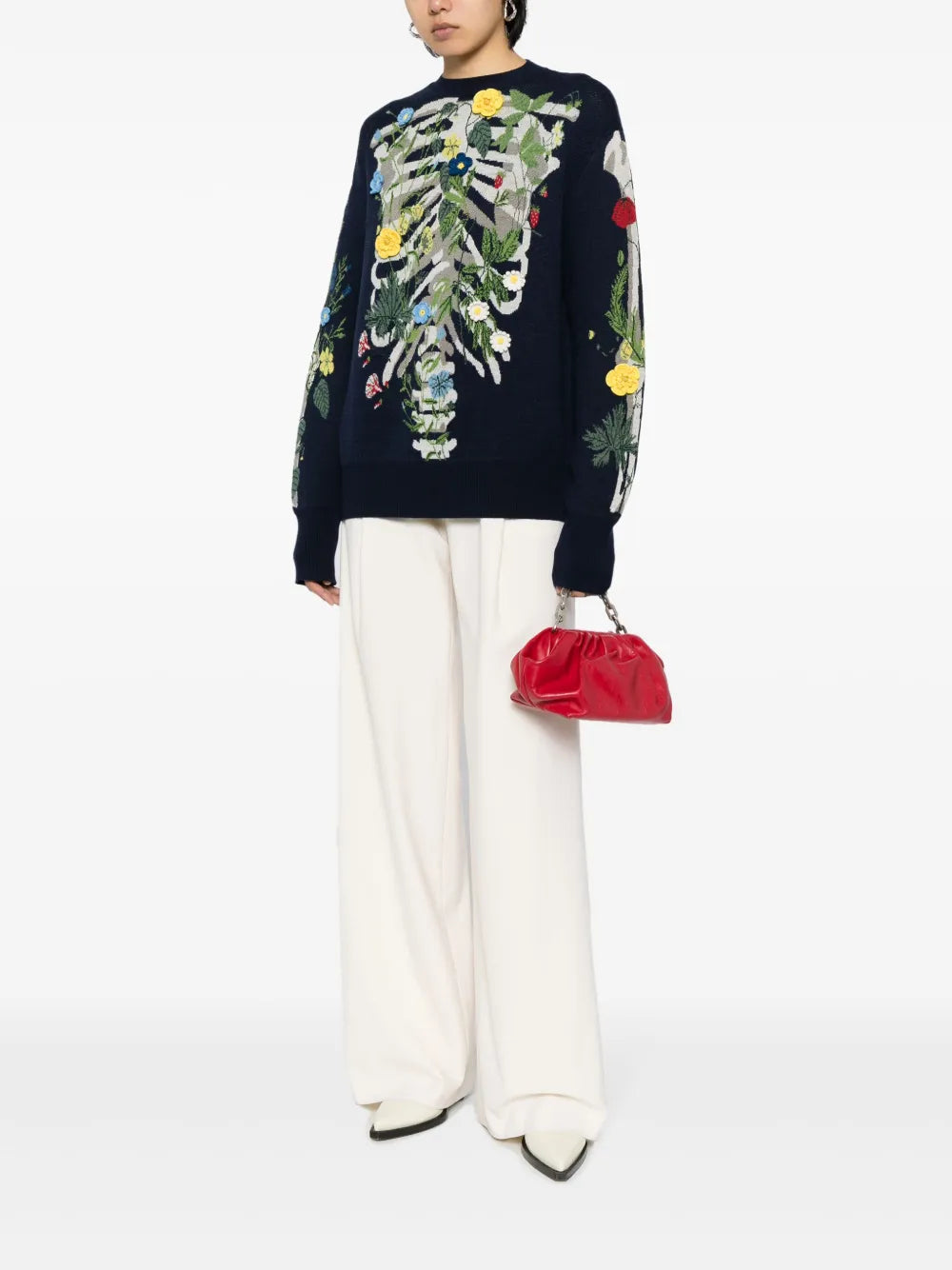 Patterned Intarsia-Knit Wool Jumper
