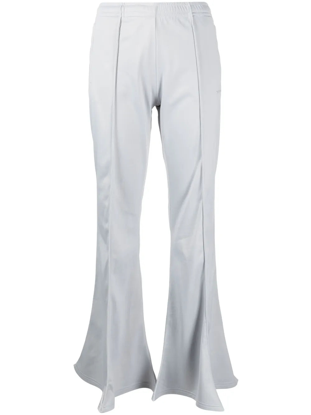 Elasticated-Waist Flared Trousers