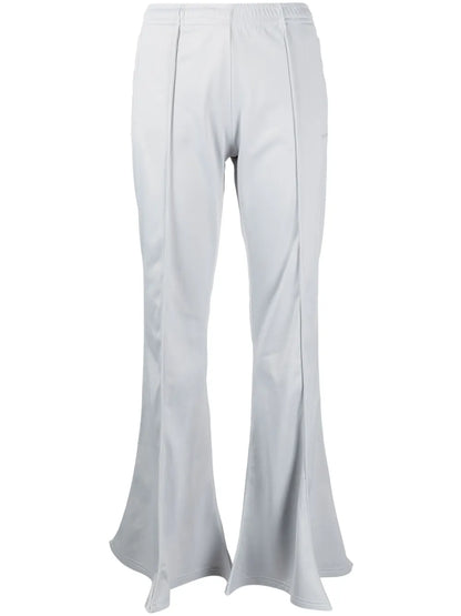 Elasticated-Waist Flared Trousers