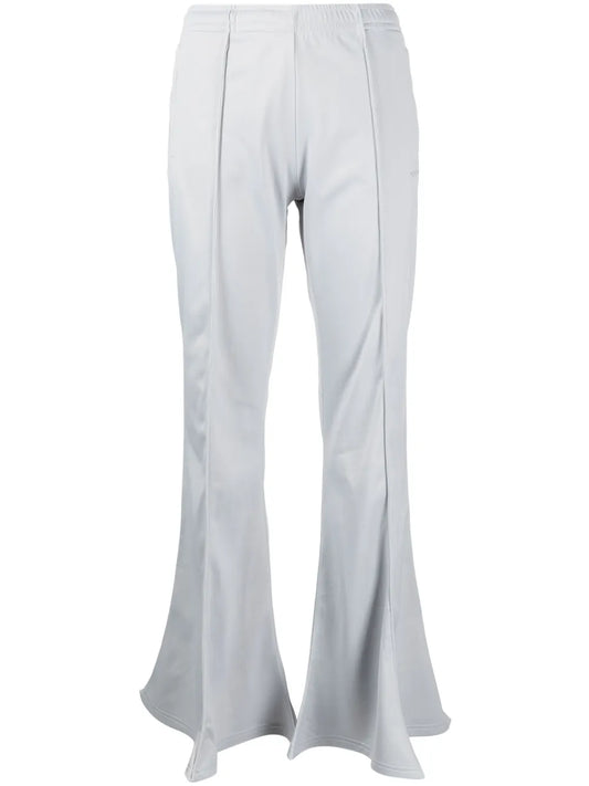 Elasticated-Waist Flared Trousers