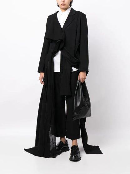 Asymmetric-Design Peak-Lapels Blazer