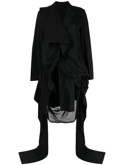 Asymmetric-Design Peak-Lapels Blazer