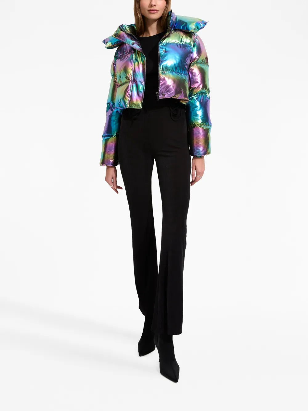 Fractals Holographic-Effect Padded Jacket