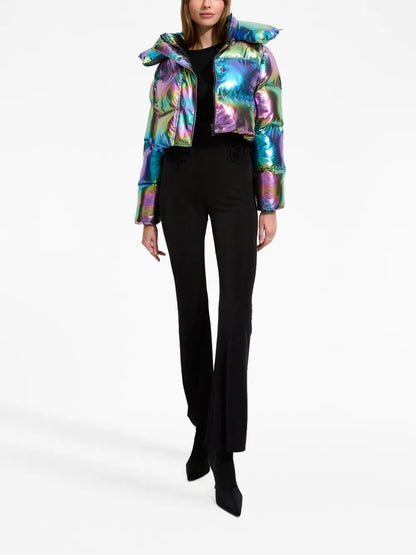 Fractals Holographic-Effect Padded Jacket