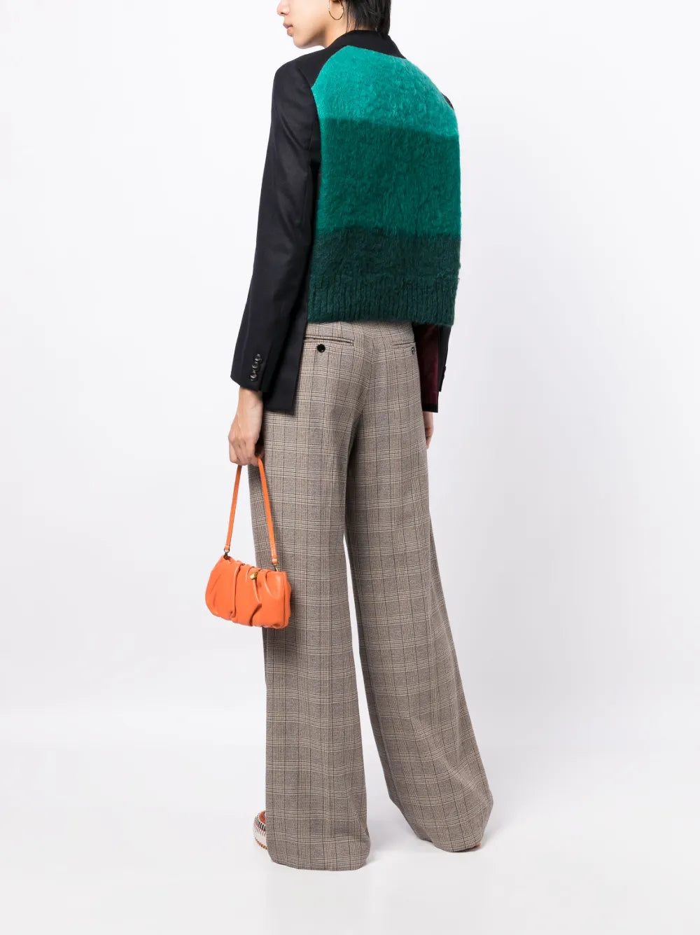 Knitted-Back Single-Breasted Blazer