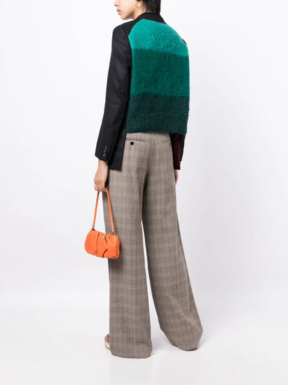 Knitted-Back Single-Breasted Blazer