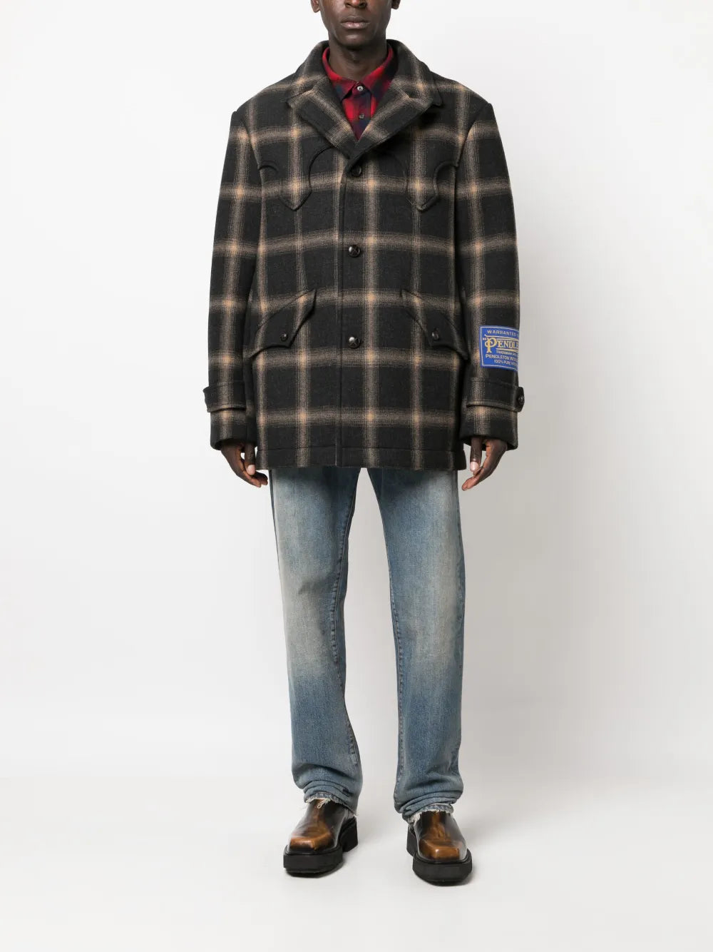 Checked Wool Coat