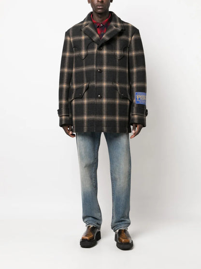 Checked Wool Coat