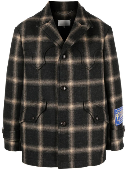 Checked Wool Coat