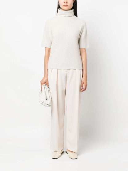 Waffle-Knit Roll-Neck T-Shirt