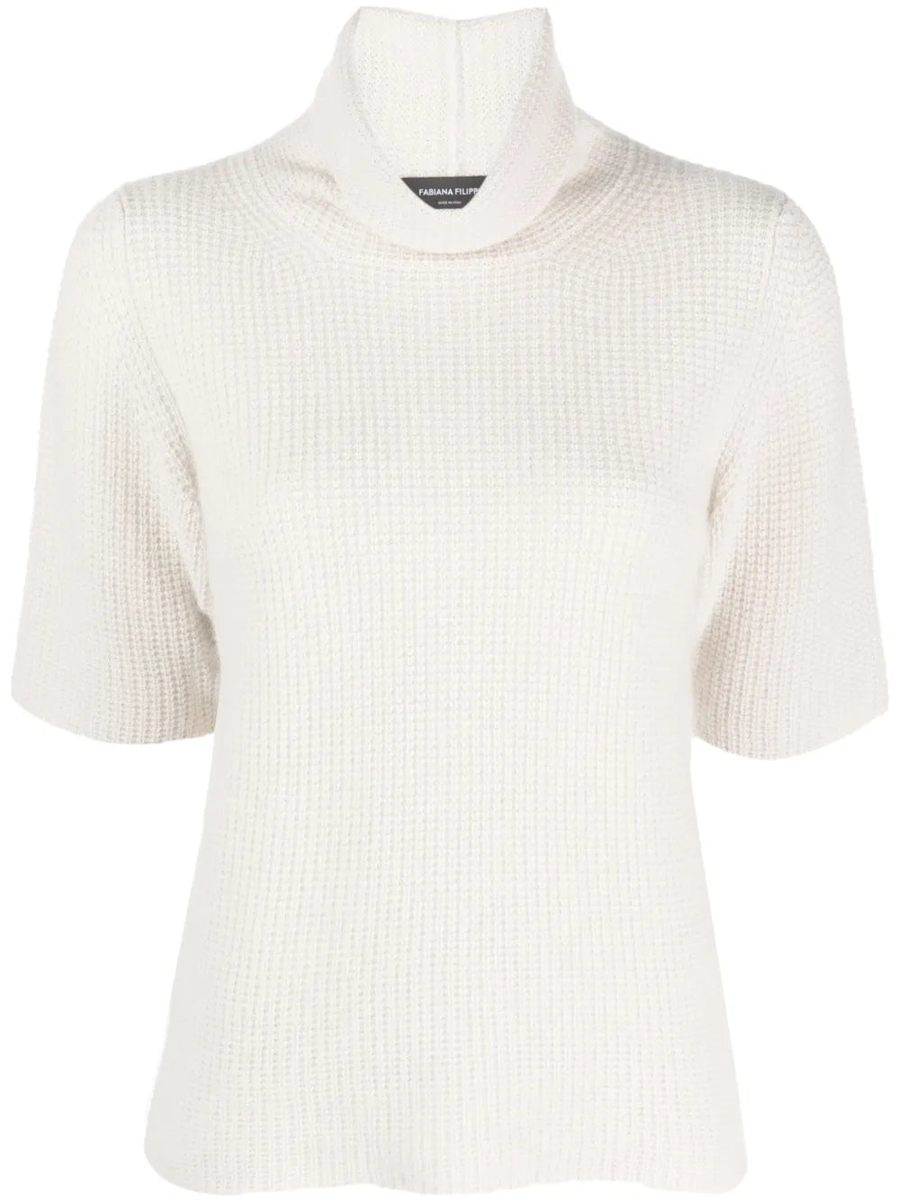 Waffle-Knit Roll-Neck T-Shirt
