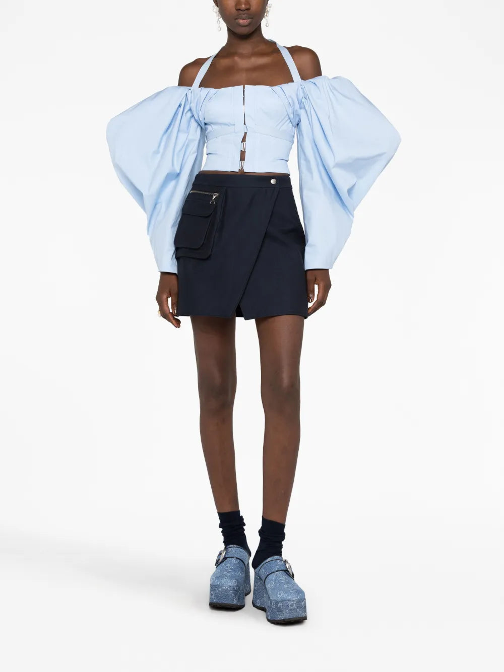 Off-Shoulder Poplin Blouse
