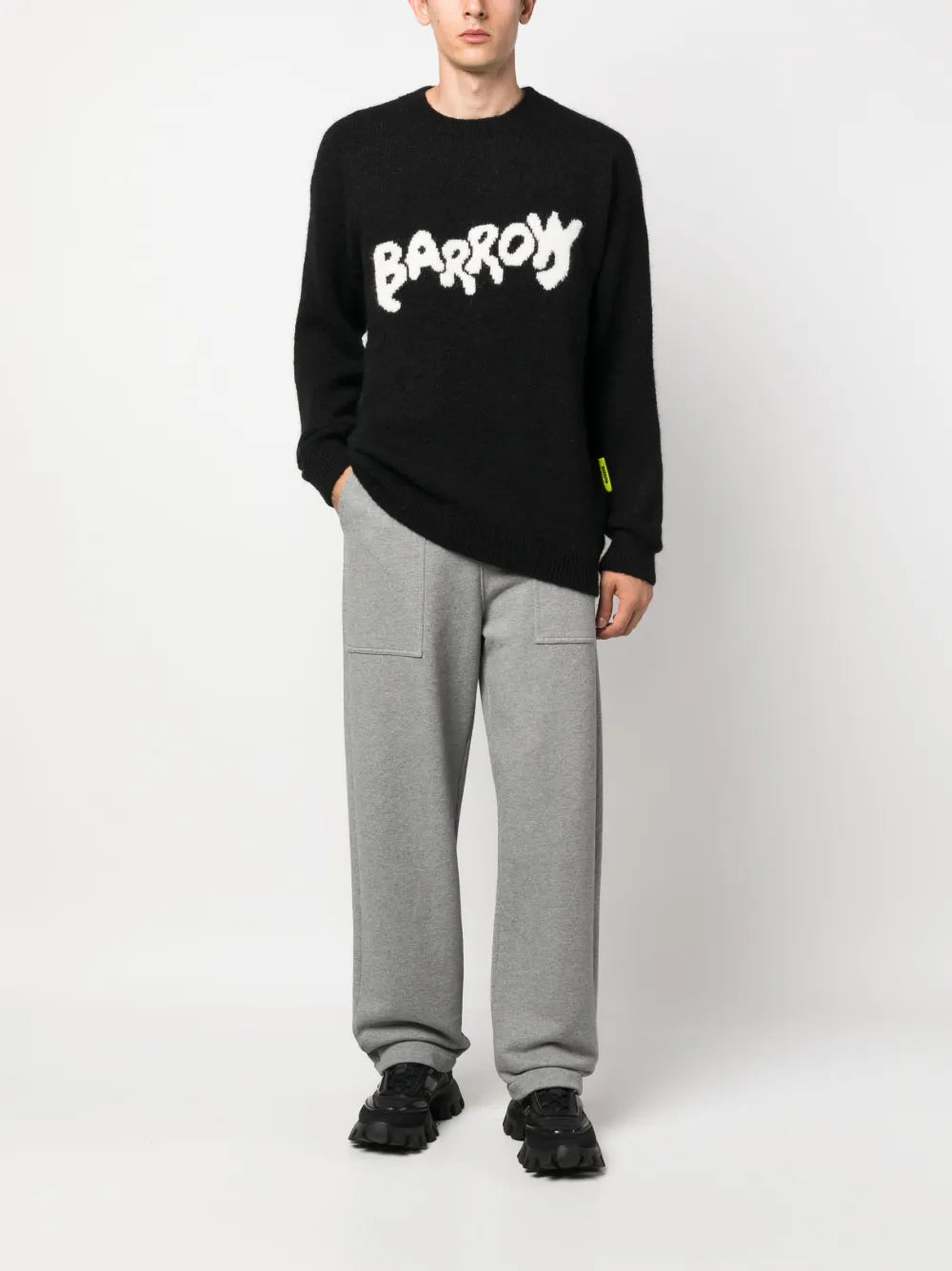 Intarsia-Knit Logo Brushed Jumper