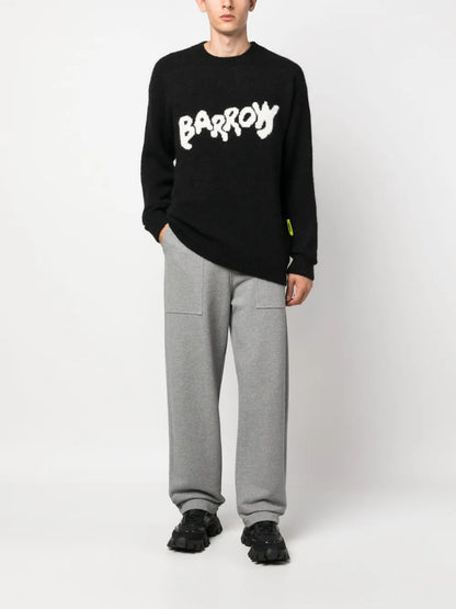 Intarsia-Knit Logo Brushed Jumper
