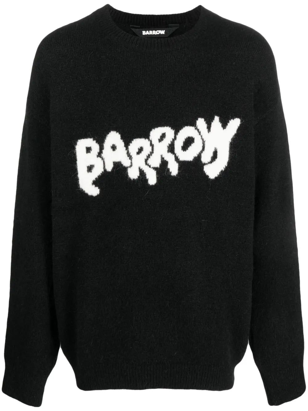 Intarsia-Knit Logo Brushed Jumper