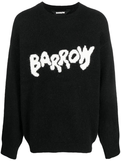 Intarsia-Knit Logo Brushed Jumper
