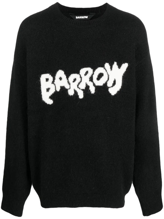 Intarsia-Knit Logo Brushed Jumper