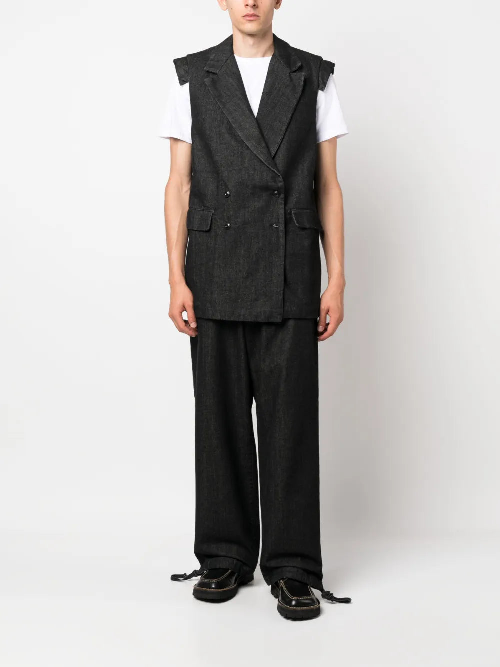 Double-Breasted Denim Waistcoat