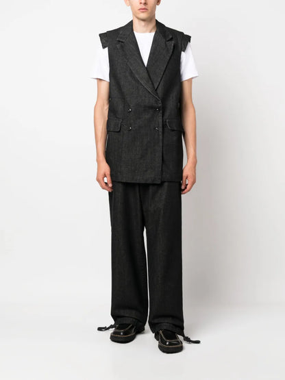 Double-Breasted Denim Waistcoat