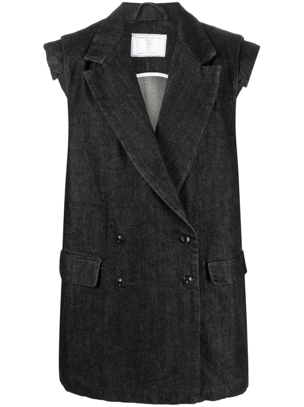 Double-Breasted Denim Waistcoat
