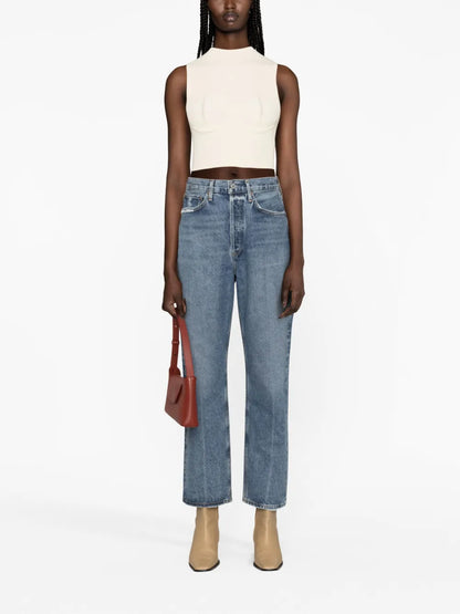 90S Pinch Waist Straight-Leg Jeans
