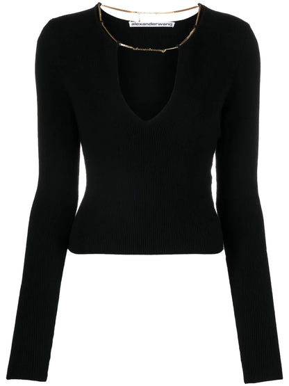 Chain-Embellished Jumper