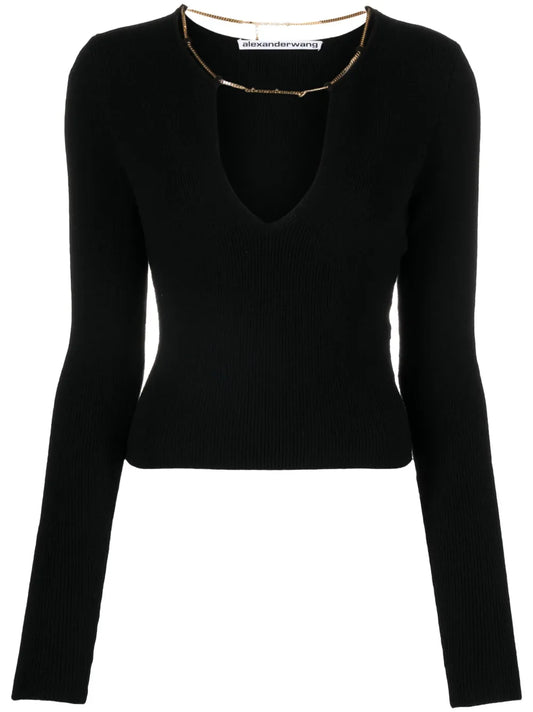 Chain-Embellished Jumper