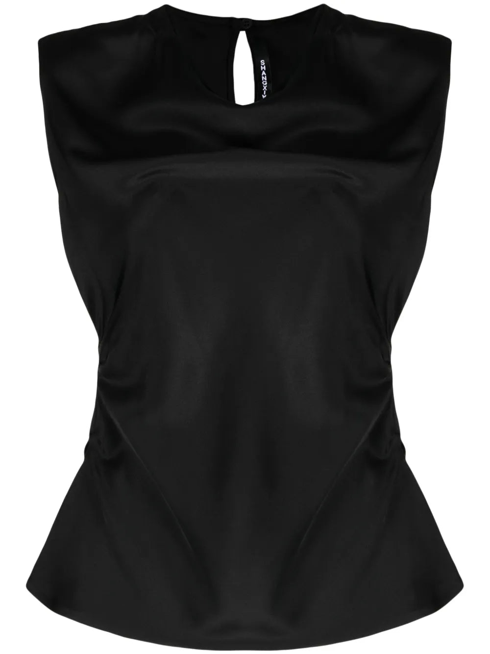 Ruched Silk-Satin Top