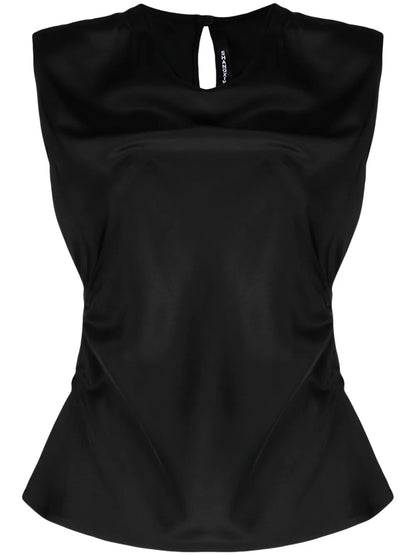 Ruched Silk-Satin Top