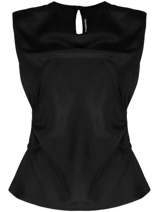 Ruched Silk-Satin Top