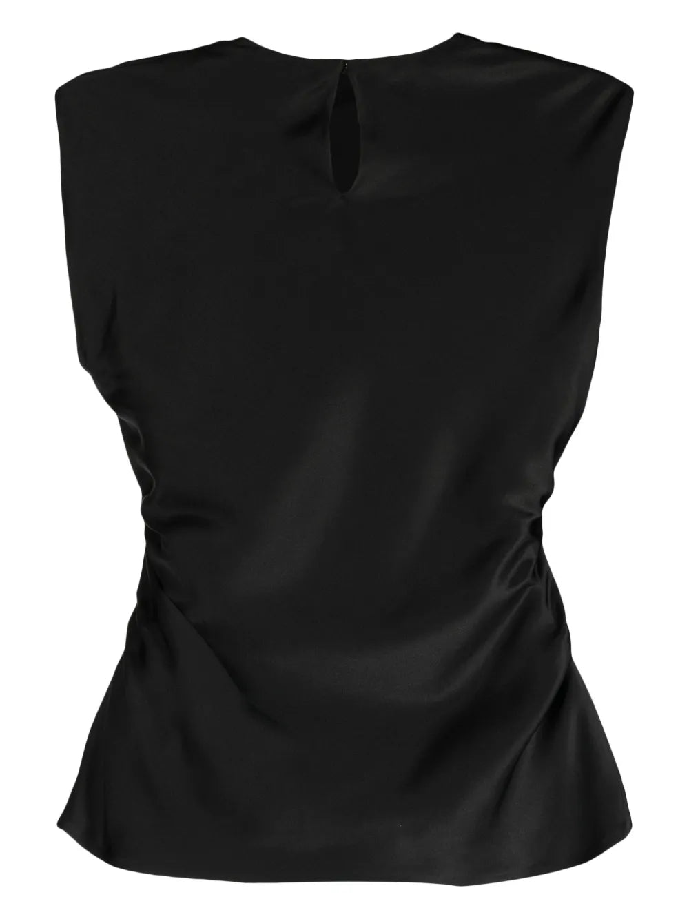 Ruched Silk-Satin Top