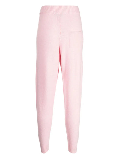 Patterned Intarsia-Knit Tapered Track Pants
