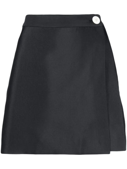 Button-Detail High-Waist Miniskirt