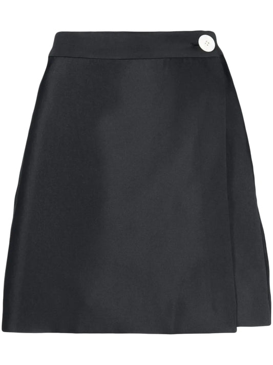 Button-Detail High-Waist Miniskirt