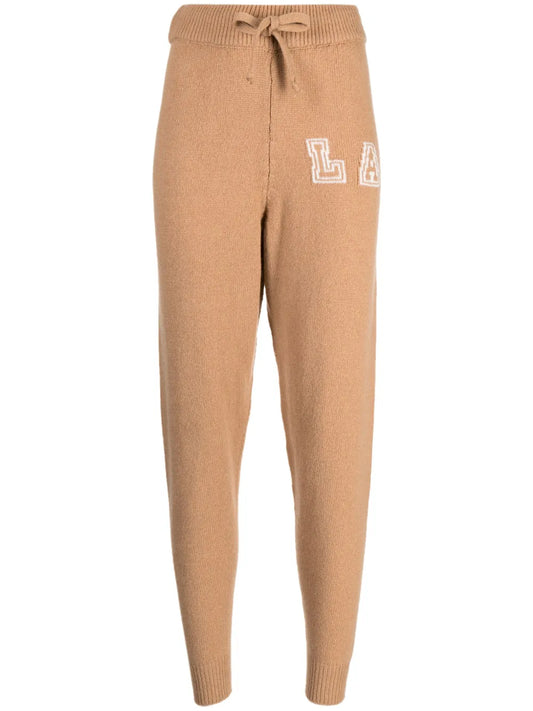Patterned Intarsia-Knit Track Pants