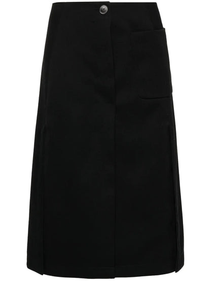 Pleated Tailored Midi Skirt