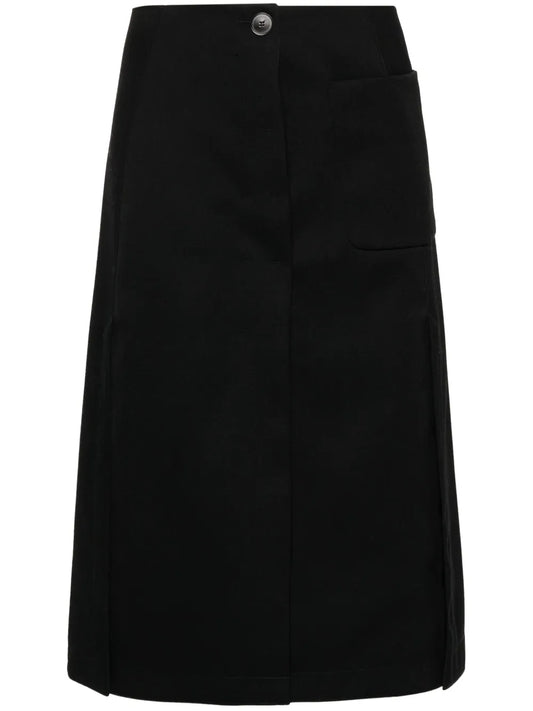 Pleated Tailored Midi Skirt