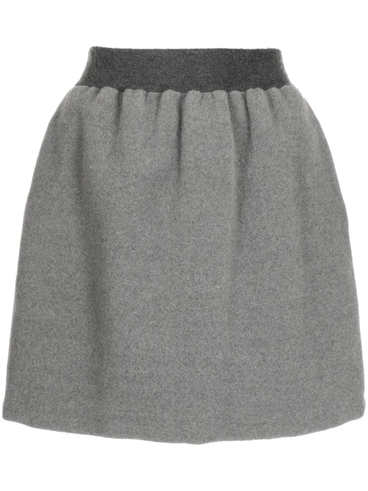 Felted A-Line Wool Miniskirt