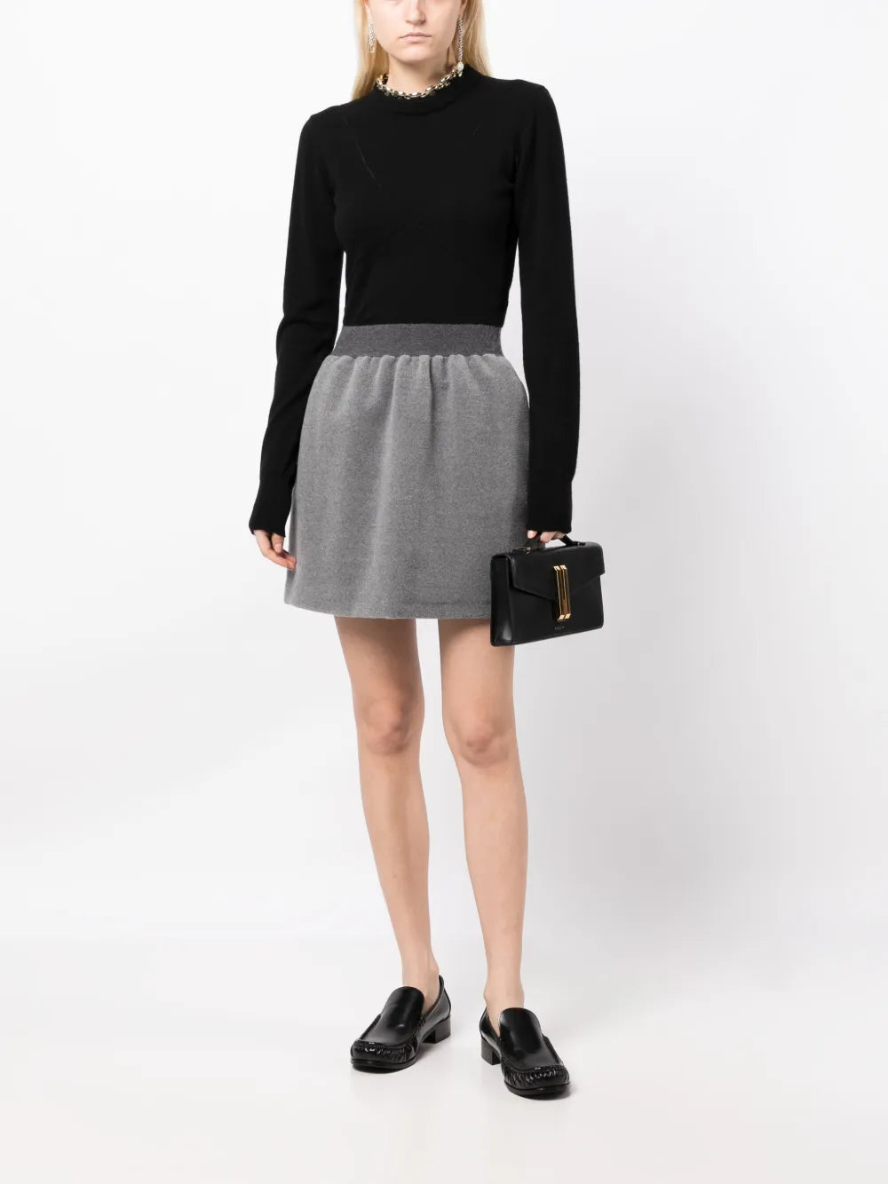 Felted A-Line Wool Miniskirt