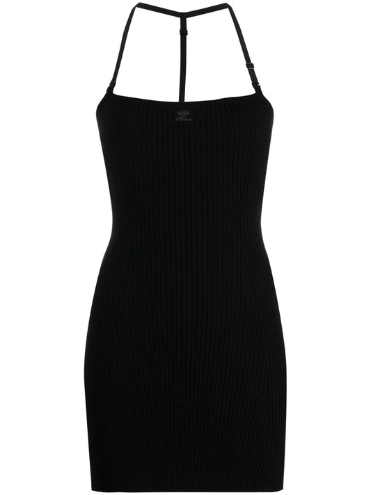 Logo-Patch Ribbed-Knit Minidress