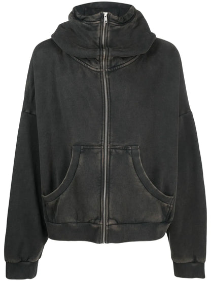 Zip-Fastening Cotton Hoodie