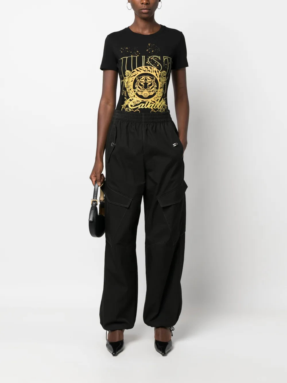 Tiger Head-Motif Cotton T-Shirt