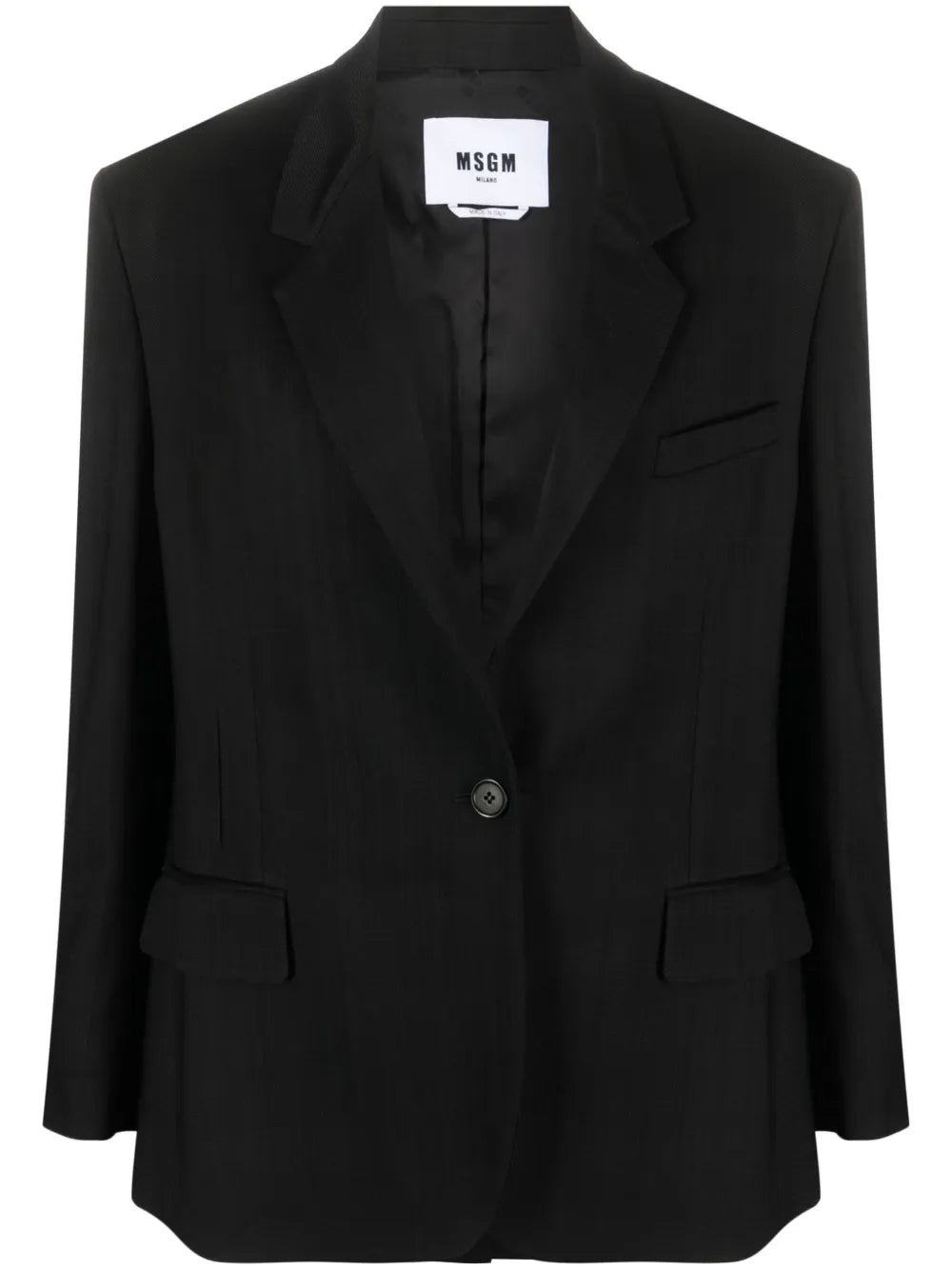 Notched-Lapels Single-Breasted Blazer
