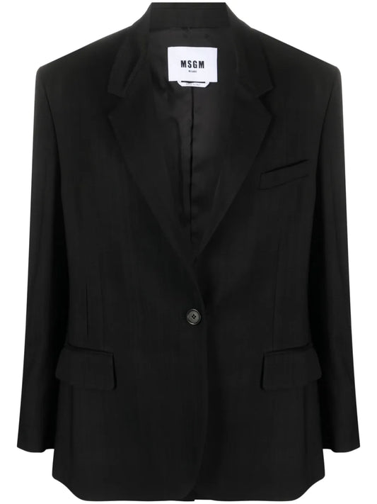 Notched-Lapels Single-Breasted Blazer