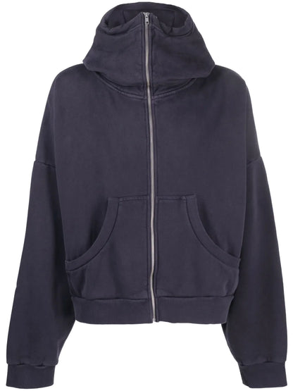 Zip-Fastening Cotton Hoodie