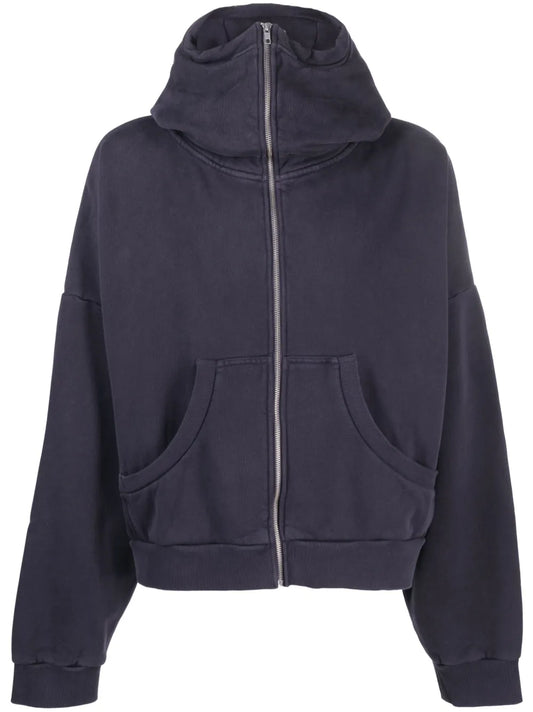 Zip-Fastening Cotton Hoodie