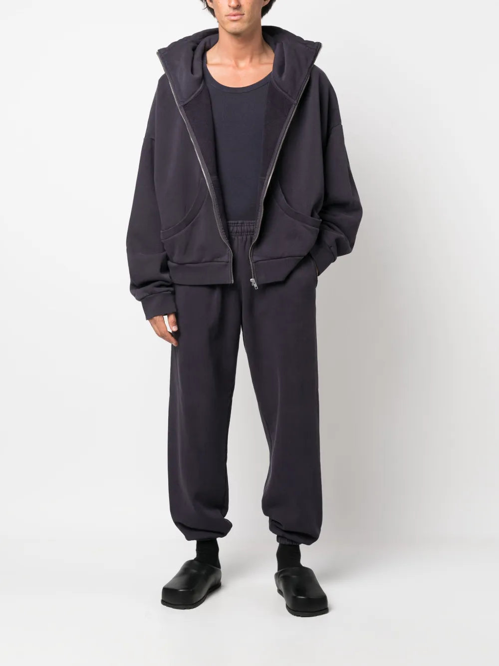 Zip-Fastening Cotton Hoodie