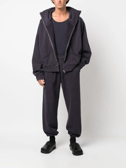 Zip-Fastening Cotton Hoodie