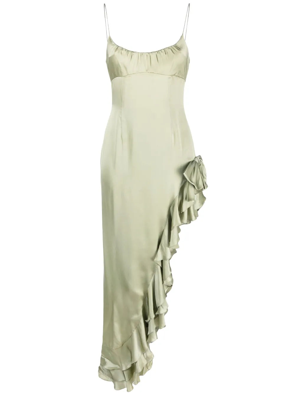 Ruffle-Detail Silk Dress