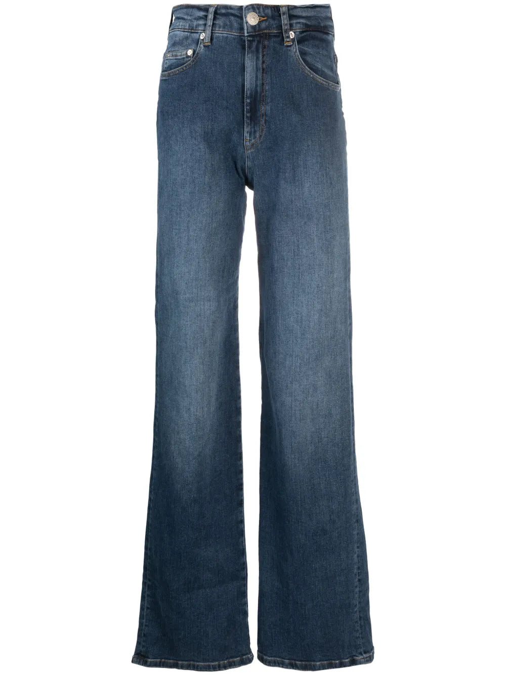 Star-Embroidered Straight-Leg Jeans